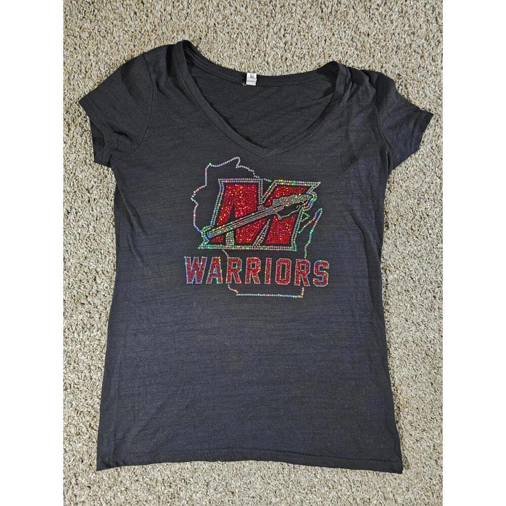 enza wonens L black vneck Wisconsin Warriors